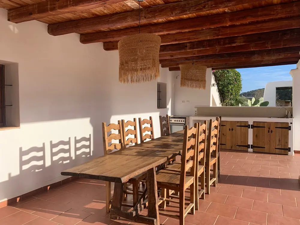 Outdoor dining terrace at the finca — Ibiza outdoor living